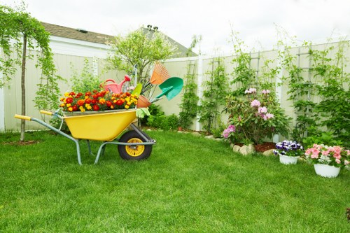 Well-manicured lawn in Barking garden