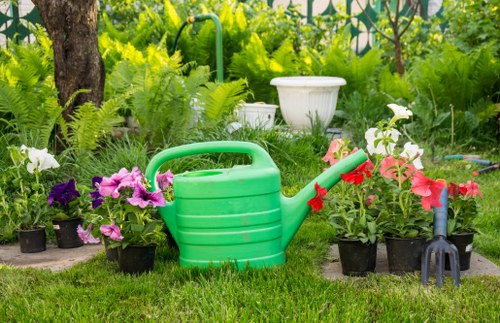 Evening garden lighting highlighting a Barking landscape