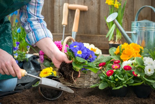 Sustainable garden features with drip irrigation in Barking